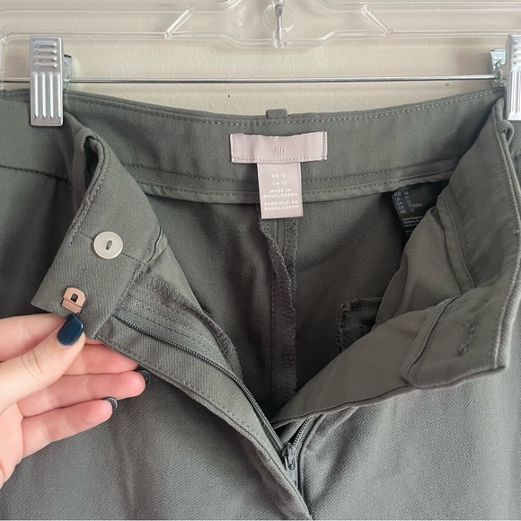 Sage Green Crop Ankle Work Pants - Picture 5 of 13